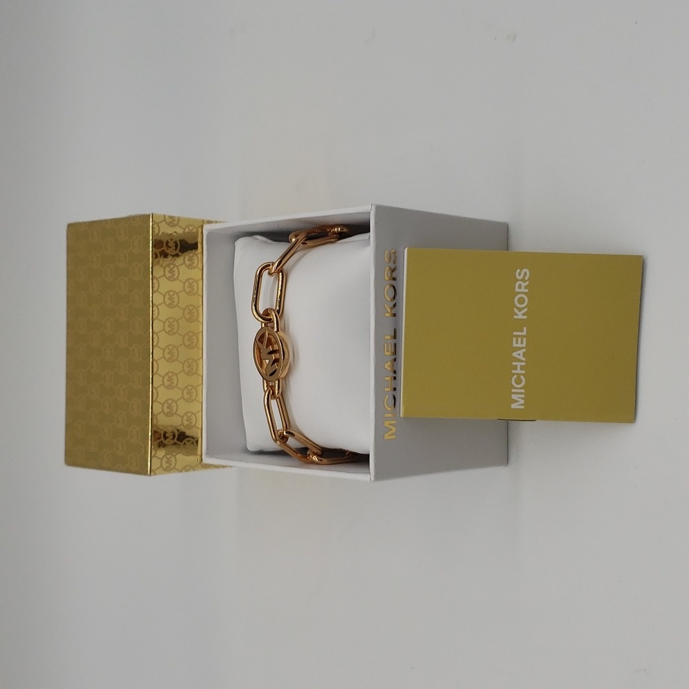 Michael Kors Fashion Rose Gold Brass Chain Bracelet NWT